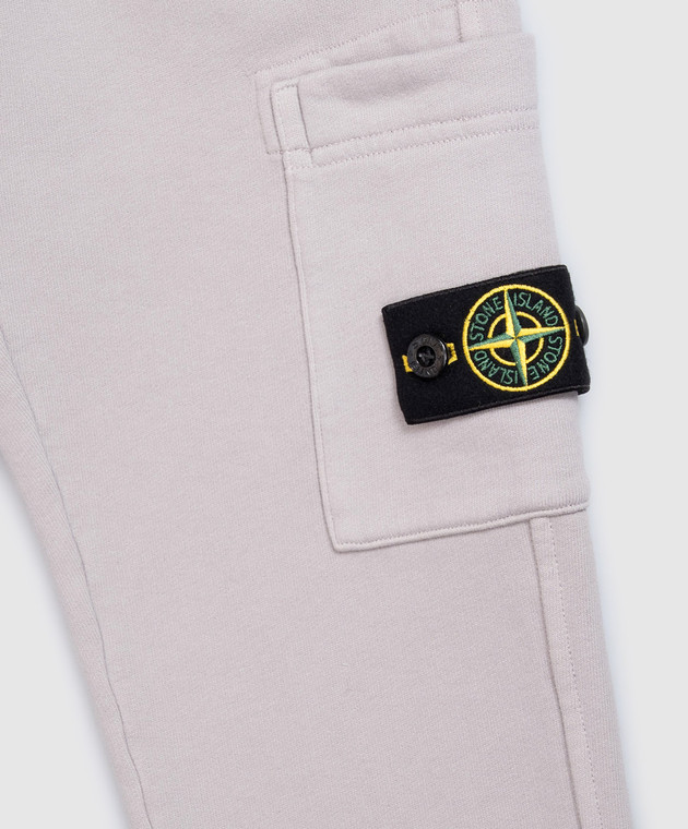 Stone Island Детские серые джоггеры с патчем логотипа L2S166200002S0A2028 изображение 3