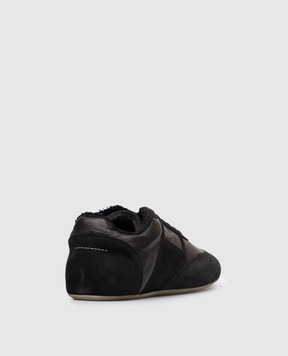 Maison Margiela MM6 Чорні комбіновані анатомічні кросівки SH3WS0012P6435