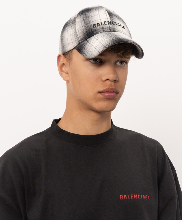 Balenciaga Серая кепка в клеточку A009824G9B6 изображение 2