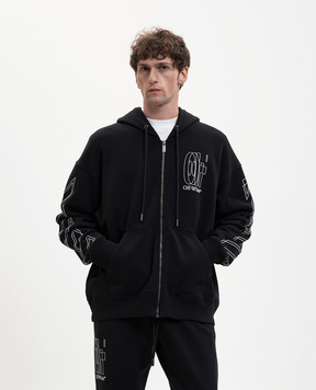 Off-White Черная спортивная куртка Double Arrow 44MBE015S26F002