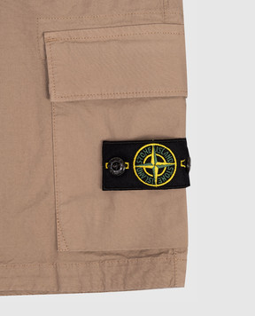 Stone Island Детские коричневые шорты с патчем логотипа L1S16L100003S000124