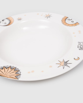 Fornasetti Белая фарфоровая тарелка для супа Astronomici P50Z302