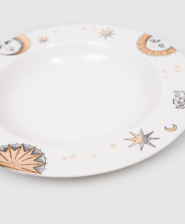 Fornasetti Белая фарфоровая тарелка для супа Astronomici P50Z302 изображение 2