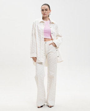 Off-White Розовый Топ Spray с принтом логотипа 2AD086S26JER001