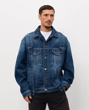 Dolce&Gabbana Синяя джинсовая куртка с нашивкой логотипа G9CAZDG8OL8