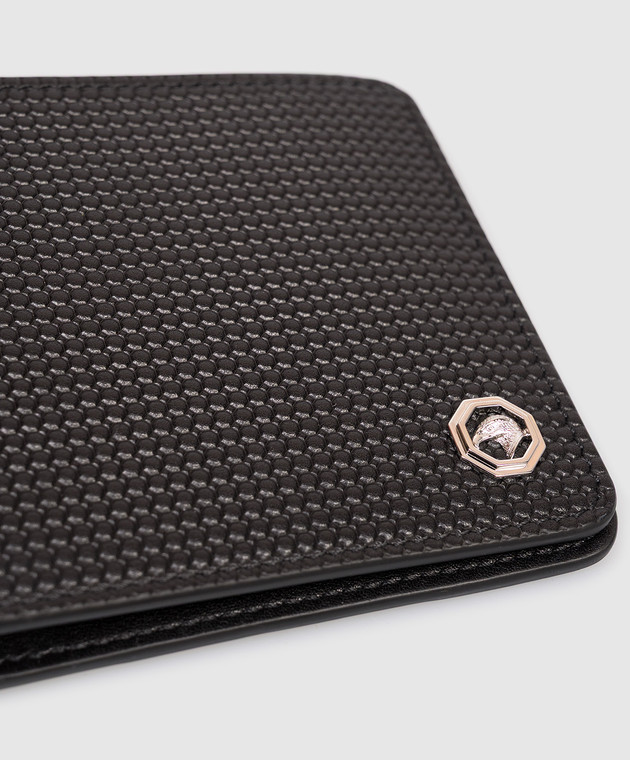 Stefano Ricci Чорне шкіряне портмоне з фактурною емблемою PP301PVHI1 зображення 4