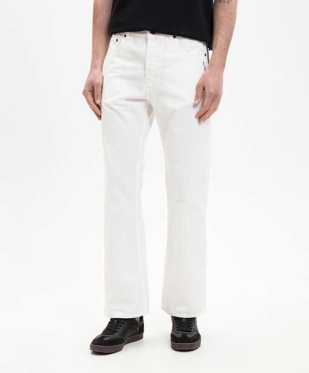 Off-White Белые джинсы с эмблемой Half Arrow 44XCE04JS26F001 изображение 3