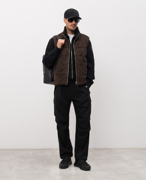 Tom Ford Черные брюки карго из шерсти, кашемира и шелка SCC004FMW084