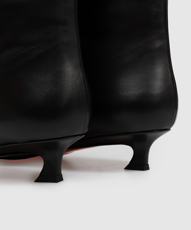 Santoni Чорні шкіряні чоботи WSTI72407HI2NXUY зображення 5