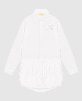 Off-White Дитяча біла сукня-сорочка з емблемою з кристалів 44GDB06NF26F001