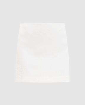 Twinset Спідниця міні кольору айворі з вишивкою 261TE2022