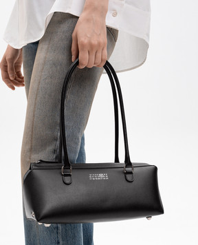 Maison Margiela MM6 Черная кожаная сумка Bauletto SB6ZH0040P9061