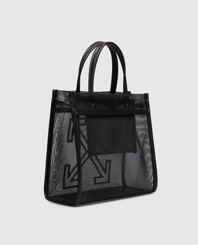 Off-White Чорна сумка-тоут Market з вишивкою емблеми Arrow OWNA23GS26FAB001