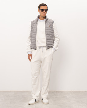 Brunello Cucinelli Світшот кольору айворі з вишивкою MM8263390G