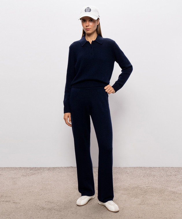 Sporty & Rich Синие брюки Ivana из кашемира и шерсти PA02785327BL106 изображение 2