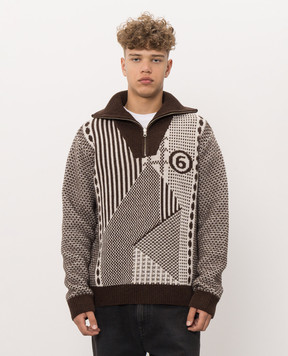 Maison Margiela MM6 Коричневый свитер с шерстью SH2GL0015M13354