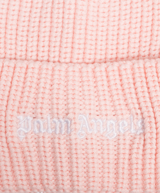 Palm Angels Дитяча рожева шапка з вишивкою логотипа F6PAJGHT226 зображення 3