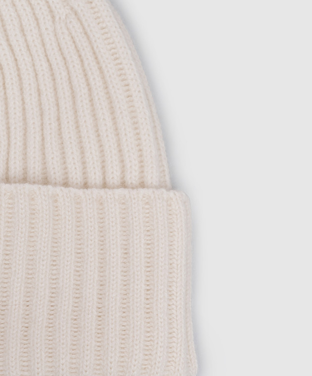 Brunello Cucinelli Шапка цвета айвори из кашемира M2293900 изображение 4