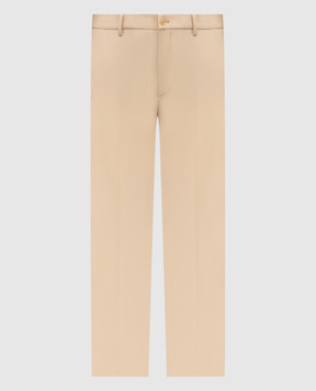 Stefano Ricci Бежеві штани з вовни з логотипом M1T80A0000W0008U