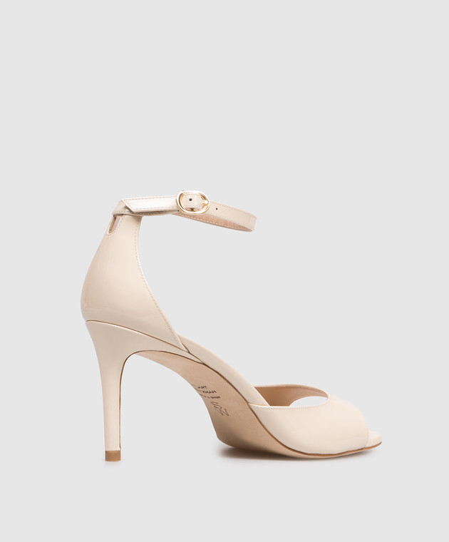 Stuart Weitzman Бежеві шкіряні лаковані босоніжки NUDIST SJ074 зображення 3