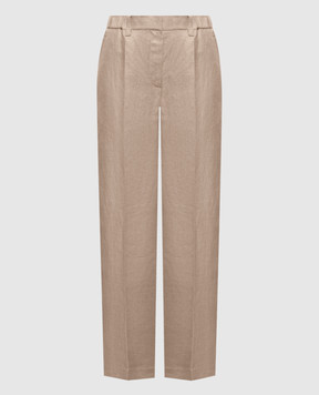 Brunello Cucinelli Бежеві штани з льону MH527P9198