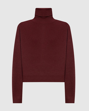 Brunello Cucinelli Бордовый свитер из шерсти, кашемира и шелка M16129313P