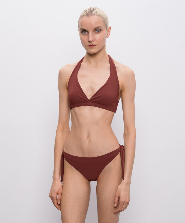 Brunello Cucinelli Коричневий ліф від купальника з ланцюжком моніль MQ965VS479 зображення 3