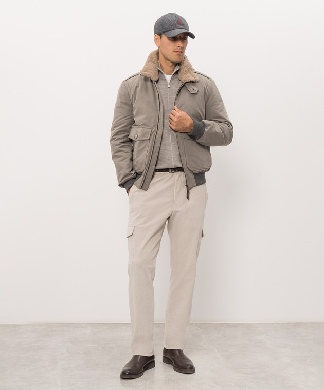 Brunello Cucinelli Серый кардиган с кашемиром на молнии M2400106 изображение 2