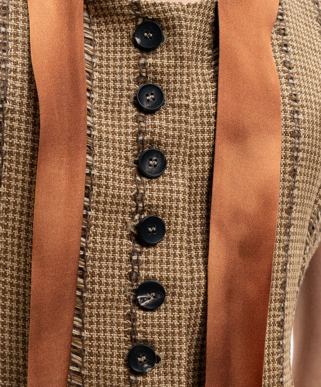Masnada Коричневый жилет из льна 8013 изображение 5
