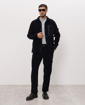 Stone Island Синие вельветовые брюки с патчем логотипа L2S153100059S0212