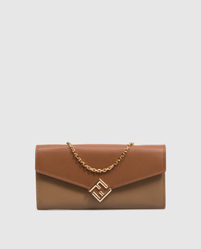 Fendi Коричневий шкіряний клатч FF 8M0530ALV4