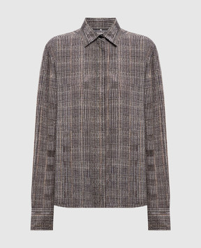 Ermanno Scervino Серая блуза в клетку с кристаллами D492K361CTXHF