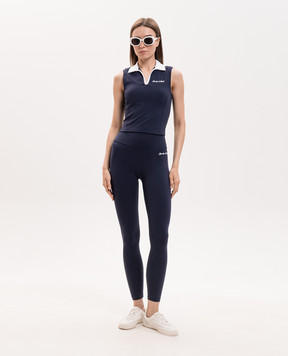 Sporty & Rich Синие леггинсы с принтом логотипа PA00275326BL106
