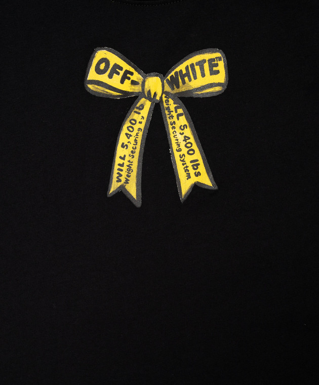 Off-White Детская черная футболка Industrial Logo 44GAA001F26J009 изображение 3