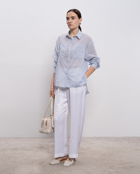 Peserico Білі штани з льоном A0403601926