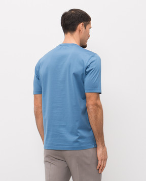 Enrico Mandelli Голубая футболка с нашивкой логотипа 3K052A5677