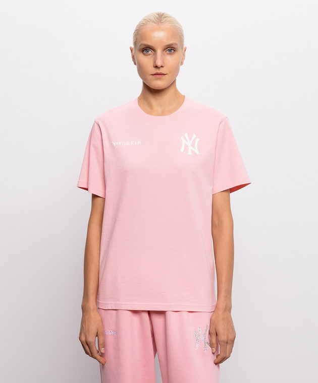 Sporty & Rich Розовая футболка Yankees Arch TO1191818695PL151 изображение 3