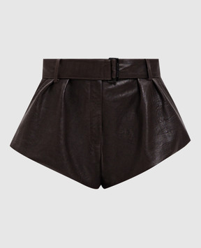 Magda Butrym Коричневые кожаные шорты с поясом LEATHER26SHORTS297726