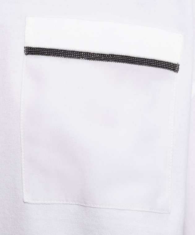 Brunello Cucinelli Белая футболка с цепочкой мониль M0T81B2M00 изображение 5