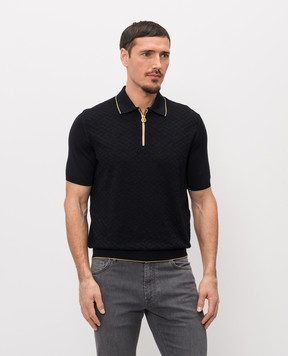 Stefano Ricci Чорне поло із шовку K616452P31F26117