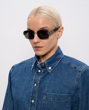 Linda Farrow Коричневые солнцезащитные очки Jessica с позолотой LFL1643C3SUN