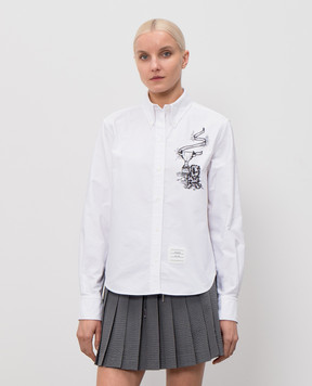Thom Browne Белая рубашка с вышивкой FLL215EE1528