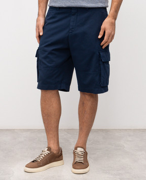 Brunello Cucinelli Сині шорти карго M252DL0510