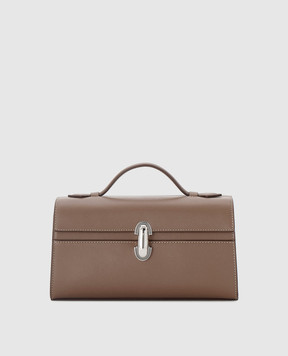 Savette Коричневый кожаный клатч Symmetry H00501