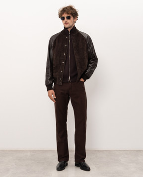 Tom Ford Коричневые брюки с патчем логотипа DPH003DMC083
