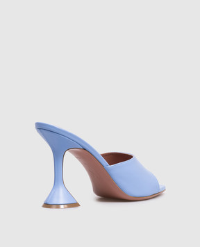 Amina Muaddi Синие кожаные мюли Lupita 16S365997LUP