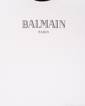 Balmain Дитяча біла футболка з логотипом BY8P41Z36721214