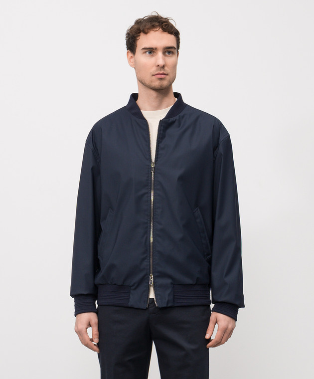 ISAIA Синий бомбер с шерстью SW730897541 изображение 3