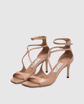 Jimmy Choo Коричневі шкіряні босоніжки Azia AZIA75NAP