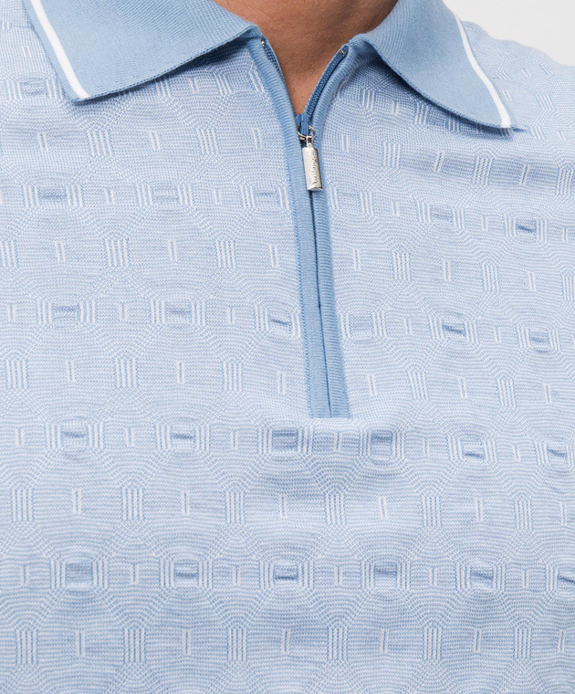 Castangia dal 1850 Блакитне поло у візерунок CA06E23 зображення 5